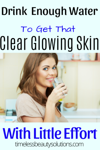 Girl drinking water as one of the tips to glowing skin